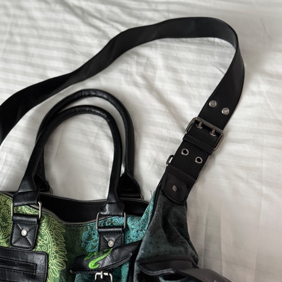 Desigual - Black and Green Hand Bag - Picture 14 of 16